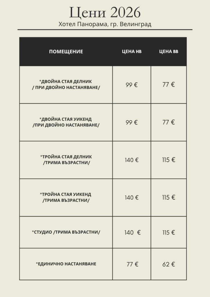 Цени хотел Панорама 
